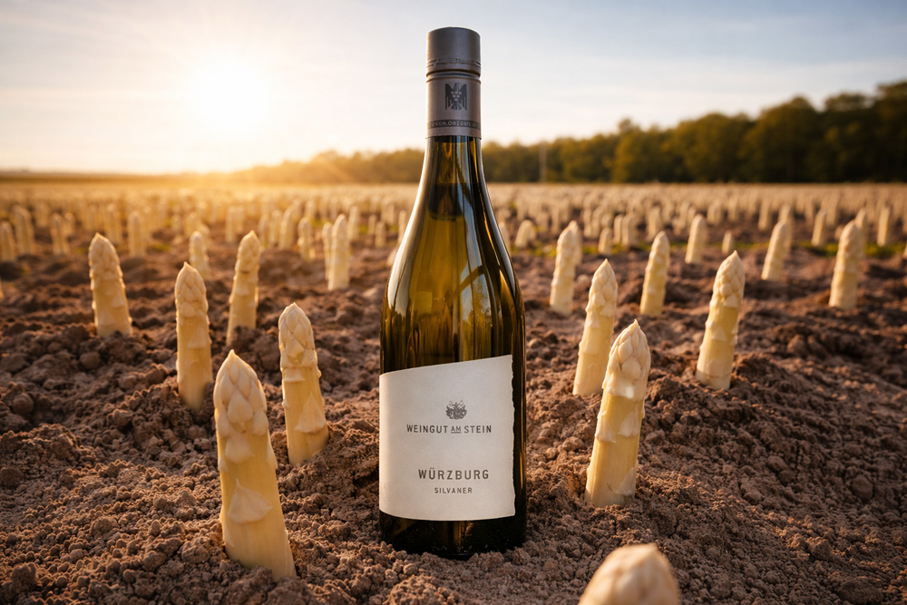 Weinprobe Wein und Spargel